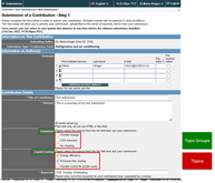 Image 7: Example submission form with two topic groups - click on image to enlarge