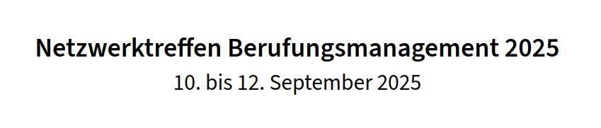 Logo Netzwerktreffen Berufungsmanagement 2025
